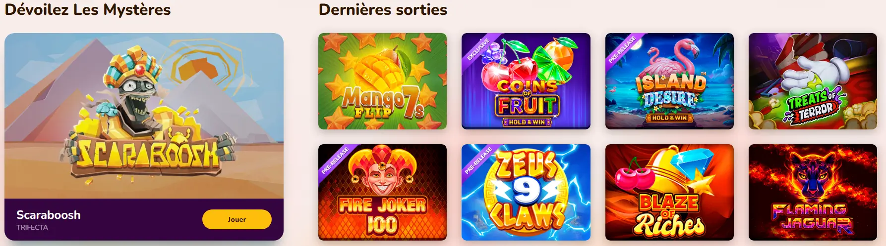 jeux les plus populaires sur Wild Sultan Casino