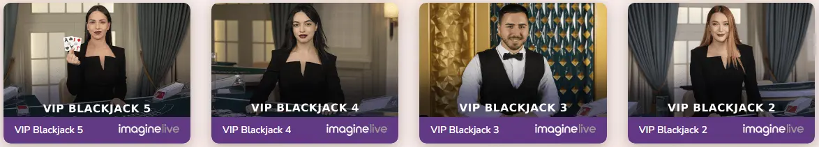 tables de blackjack en direct sur Wild Sultan Casino