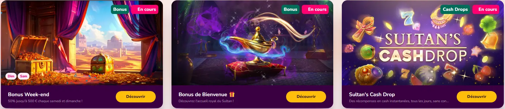 offres de bonus du week-end sur Wild Sultan Casino